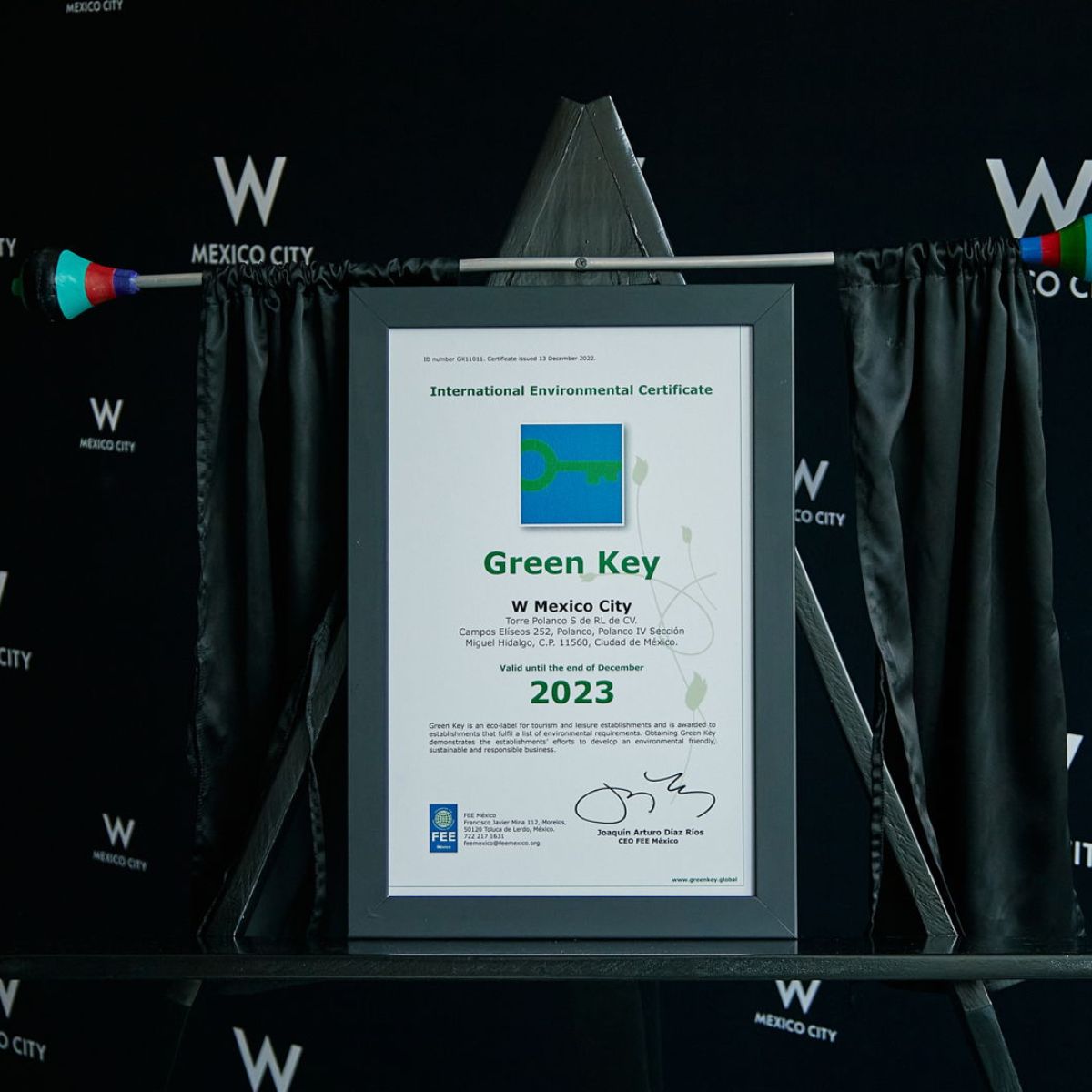 Green Key del hotel W Mexico City.
